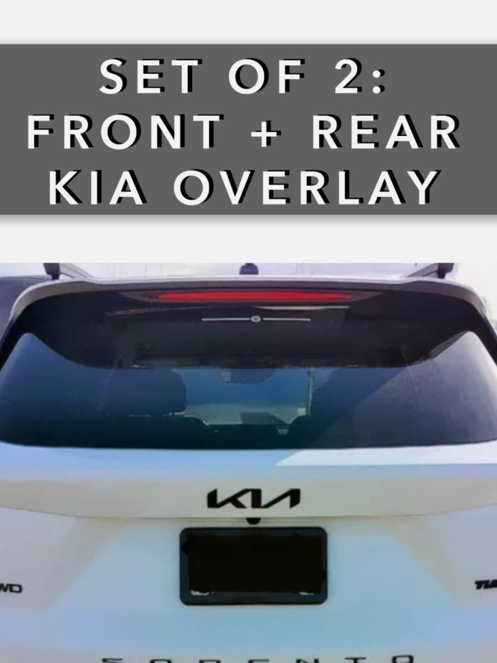 FRONT + REAR 2022 - 2024 Kia Sorento Letters Plastic Overlay in Matte Black